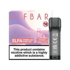 ELF BAR ELFA PRE-FILLED PODS (PACK OF 2) - Juicy Peach - Click & Vape