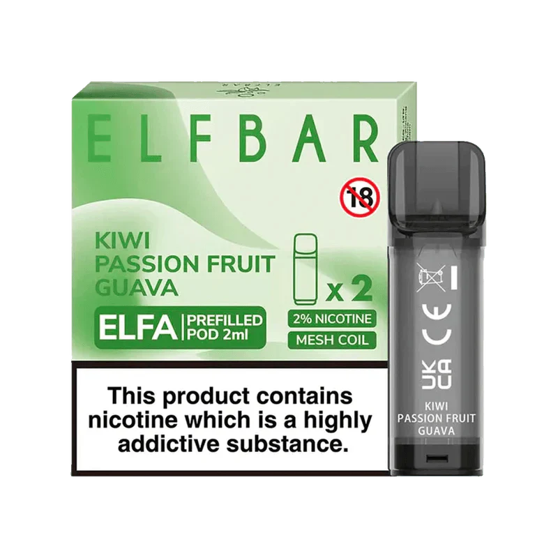 ELF BAR ELFA PRE-FILLED PODS (PACK OF 2) - Kiwi Passionfruit Guava - Click & Vape